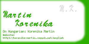 martin korenika business card